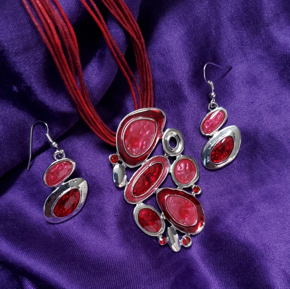 Abstract Necklace and Earring Set